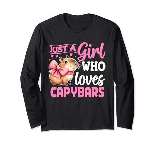 Just a Girl Who Loves Capybaras Women Girls Rodent Animal Langarmshirt von Funny Just a Girl Who Loves Capybaras