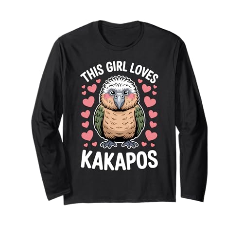 Dieses Mädchen liebt Kakapos Lustiger Kakapo Langarmshirt Dieses Mädchen liebt Kakapos Lustiger Kakapo Langarmshirt von Funny Kakapos Cute Kakapo Design