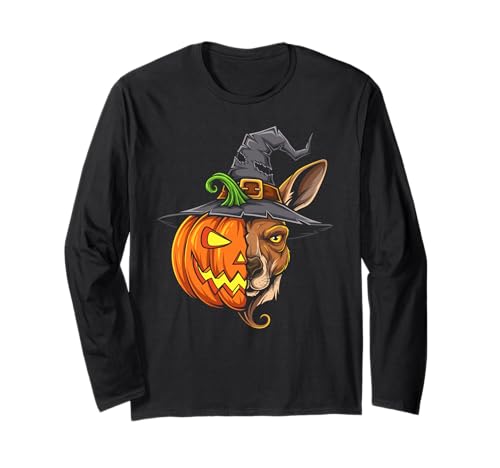 Känguru Kürbis Jack O Laterne Halloween Kinder Herren Damen Langarmshirt Känguru Kürbis Jack O Laterne Halloween Kinder Herren Damen Langarmshirt von Funny Kangaroo Lovers Halloween Pumpkin Outfits