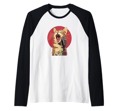 Lustiges Karaoke-Bar-Katzenkostüm für Jungen und Mädchen Raglan Lustiges Karaoke-Bar-Katzenkostüm für Jungen und Mädchen Raglan von Funny Karaoke Cat