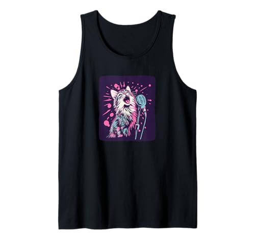 Singende Nacht Katze Kostüm für Jungen und Mädchen Tank Top Singende Nacht Katze Kostüm für Jungen und Mädchen Tank Top von Funny Karaoke Cat