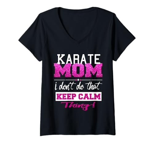 Damen Lustiges Karate Mom T-Shirt Best Mother T-Shirt T-Shirt mit V-Ausschnitt Damen Lustiges Karate Mom T-Shirt Best Mother T-Shirt T-Shirt mit V-Ausschnitt von Funny Karate Mom Tees