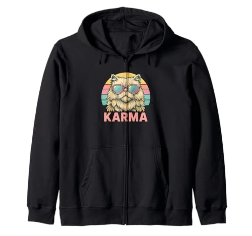 Vintage Retro Katze Musik für Teenager Mädchen Kinder Frauen Männer Karma Kapuzenjacke Vintage Retro Katze Musik für Teenager Mädchen Kinder Frauen Männer Karma Kapuzenjacke von Funny Karma Cat Lover Gifts Merch