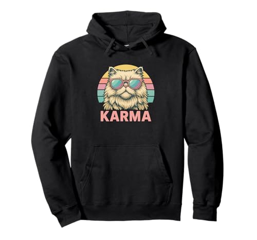 Vintage Retro Katze Musik für Teenager Mädchen Kinder Frauen Männer Karma Pullover Hoodie Vintage Retro Katze Musik für Teenager Mädchen Kinder Frauen Männer Karma Pullover Hoodie von Funny Karma Cat Lover Gifts Merch