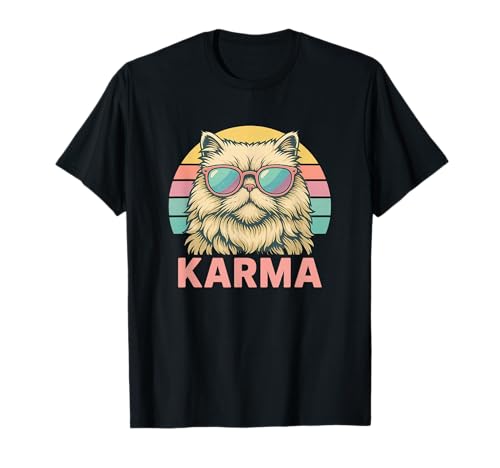 Vintage Retro Katze Musik für Teenager Mädchen Kinder Frauen Männer Karma T-Shirt Vintage Retro Katze Musik für Teenager Mädchen Kinder Frauen Männer Karma T-Shirt von Funny Karma Cat Lover Gifts Merch