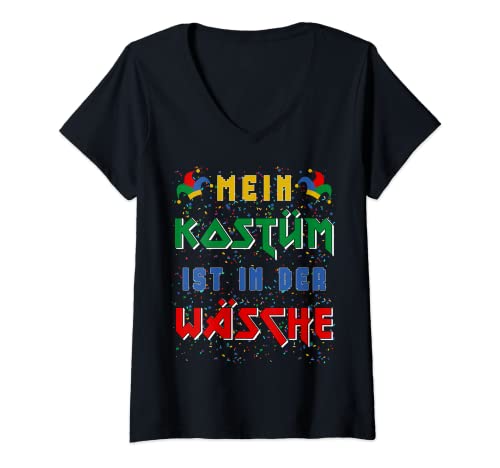 Damen Mein Kostüm Ist In Der Wäsche Fasching Karneval lustig T-Shirt mit V-Ausschnitt Damen Mein Kostüm Ist In Der Wäsche Fasching Karneval lustig T-Shirt mit V-Ausschnitt von Funny Karneval Kostüm Faschingskostüme carnival