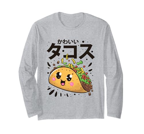 Taco Kawaii Lustiges japanisches Anime-Essen im japanischen Stil für Damen und Herren Langarmshirt von Funny Kawaii Taco Japanese Anime Japan Co