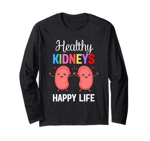 Gesunde Nieren Happy Lifes Nieren Wellness Bewusstsein Kinder Langarmshirt von Funny Kidney Health World Kidney Day For Women Men