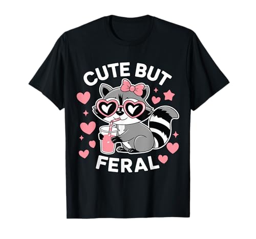 Süße, Aber Wilde Waschbär-Brille für Kleinkinder, Mädchen, Kinder, Jungen, Rosa T-Shirt von Funny Kids Boys Raccoon Gifts Idea Animal Lover