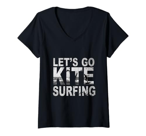 Damen Let's Go Kite-Surfdrachen für lustige Surfer & Kite-Surfer T-Shirt mit V-Ausschnitt Damen Let's Go Kite-Surfdrachen für lustige Surfer & Kite-Surfer T-Shirt mit V-Ausschnitt von Funny Kite Meme Let’s Go Kitesurfing Surfing Kite