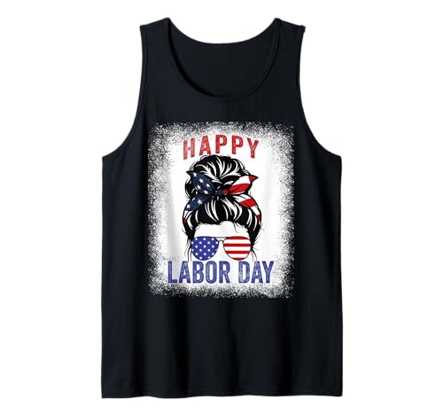 Happy Labor Day Messy Bun USA Flagge für Frauen Tank Top Happy Labor Day Messy Bun USA Flagge für Frauen Tank Top von Funny Labor Day Tee For Women American Flag 2025