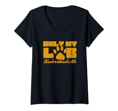 Damen Funny Labrador Dog T-Shirt mit V-Ausschnitt Damen Funny Labrador Dog T-Shirt mit V-Ausschnitt von Funny Labrador Dog Wear