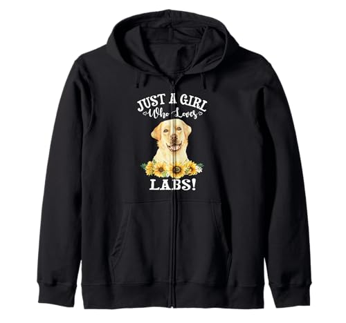 Sunflower Womens Just A Girl Who Loves Yellow Labs Mom Lover Kapuzenjacke von Funny Labrador Retriever Gifts TShirts & Hoodies