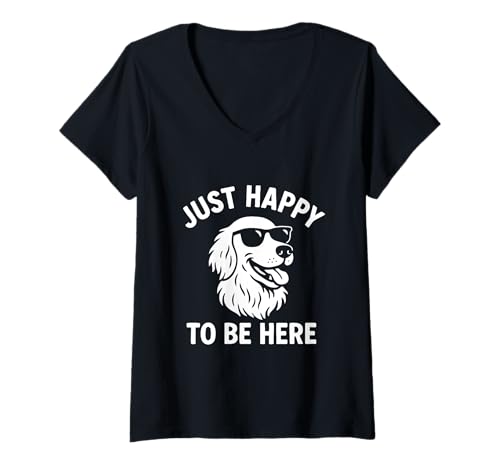 Damen Just a Happy Labrador Lustiger Hund T-Shirt mit V-Ausschnitt Damen Just a Happy Labrador Lustiger Hund T-Shirt mit V-Ausschnitt von Funny Labrador Tees and Gifts