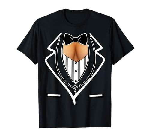 Damen Dekolleté Smoking Halloween Kostüm Party Karneval T-Shirt Damen Dekolleté Smoking Halloween Kostüm Party Karneval T-Shirt von Funny Ladies Cleavage Tuxedo Party Halloween Gifts