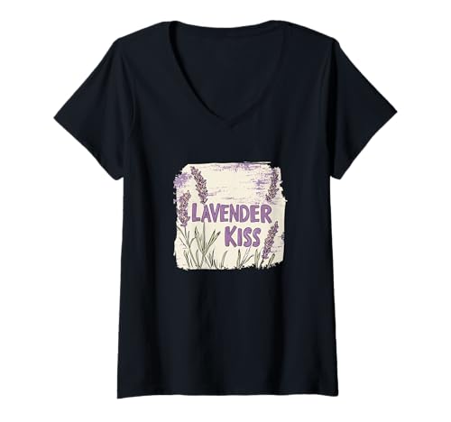 Damen Happy Lavender Kostüm für Wildblumen und Gärtner T-Shirt mit V-Ausschnitt Damen Happy Lavender Kostüm für Wildblumen und Gärtner T-Shirt mit V-Ausschnitt von Funny Lavender