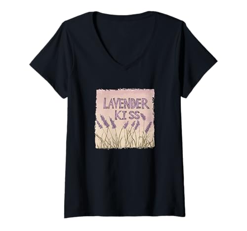 Damen Lavendel-Wildblumen-Outfit für Lavendelblumen-Fans T-Shirt mit V-Ausschnitt Damen Lavendel-Wildblumen-Outfit für Lavendelblumen-Fans T-Shirt mit V-Ausschnitt von Funny Lavender