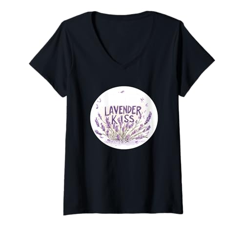 Damen Tolles Lavendel-Kuss-Kostüm T-Shirt mit V-Ausschnitt Damen Tolles Lavendel-Kuss-Kostüm T-Shirt mit V-Ausschnitt von Funny Lavender