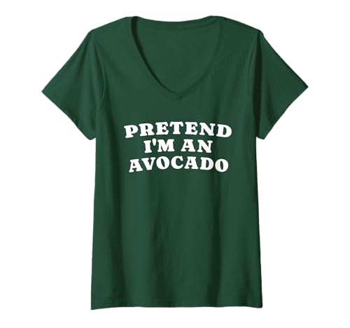 Damen Pretend I'm An Avocado Lustiges Damen-Kostüm T-Shirt mit V-Ausschnitt Damen Pretend I'm An Avocado Lustiges Damen-Kostüm T-Shirt mit V-Ausschnitt von Funny Lazy Halloween Costume Tee Shirts 2025