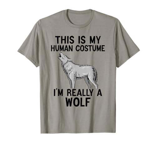 Einfache Halloween Kostüme für Männer Frauen Lustiges Wolf Kostüm T-Shirt von Funny Lazy Halloween Costumes