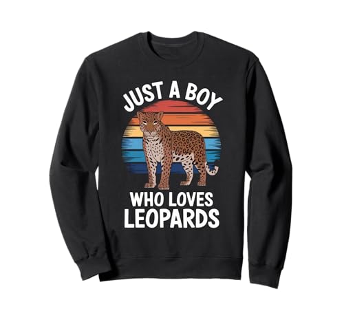 Just A Boy Who Loves Leopards Wildlife Fan Jungen Kinder Leopard Sweatshirt von Funny Leopard Lover Clothing