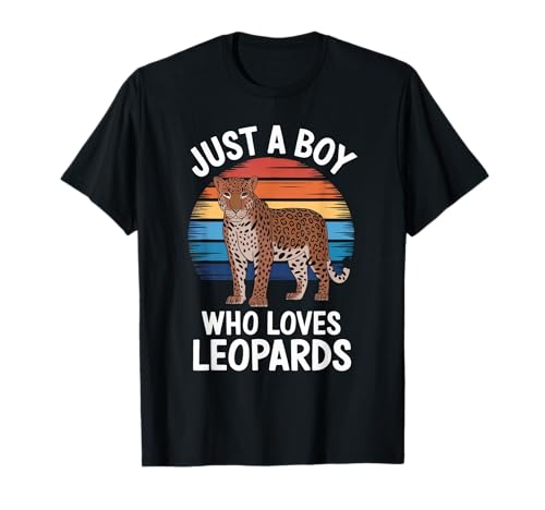 Just A Boy Who Loves Leopards Wildlife Fan Jungen Kinder Leopard T-Shirt von Funny Leopard Lover Clothing