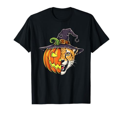 Jack-O-Laterne mit Geparden-Kürbis-Motiv, Halloween, Kinder, Herren und Damen T-Shirt Jack-O-Laterne mit Geparden-Kürbis-Motiv, Halloween, Kinder, Herren und Damen T-Shirt von Funny Leopard Lovers Halloween Pumpkin Outfits