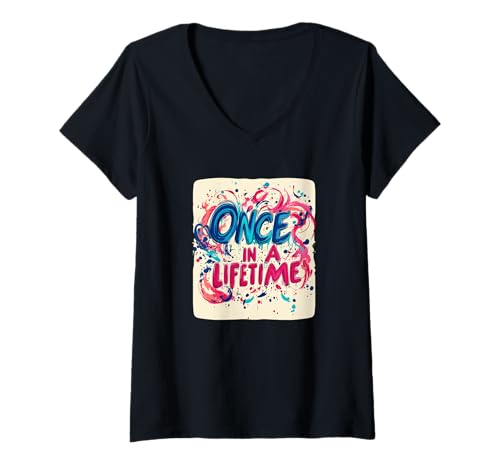 Damen Einmal im Leben für Liebhaber farbenfroher Statements T-Shirt mit V-Ausschnitt Damen Einmal im Leben für Liebhaber farbenfroher Statements T-Shirt mit V-Ausschnitt von Funny Lifetime Outfit