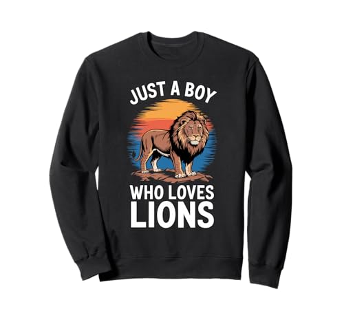 Just A Boy Who Loves Lions Wildlife Fan Jungen Kinder Löwe Sweatshirt Just A Boy Who Loves Lions Wildlife Fan Jungen Kinder Löwe Sweatshirt von Funny Lion Lover Clothing