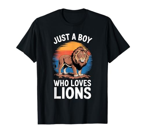 Just A Boy Who Loves Lions Wildlife Fan Jungen Kinder Löwe T-Shirt Just A Boy Who Loves Lions Wildlife Fan Jungen Kinder Löwe T-Shirt von Funny Lion Lover Clothing