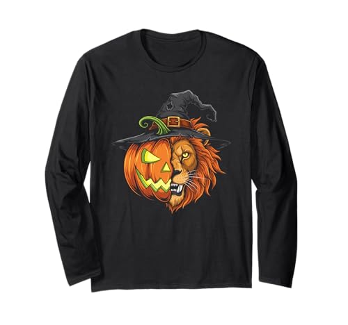 Laterne Löwe Kürbis Jack O Halloween Kinder Herren Damen Langarmshirt Laterne Löwe Kürbis Jack O Halloween Kinder Herren Damen Langarmshirt von Funny Lion Lovers Halloween Pumpkin Outfits