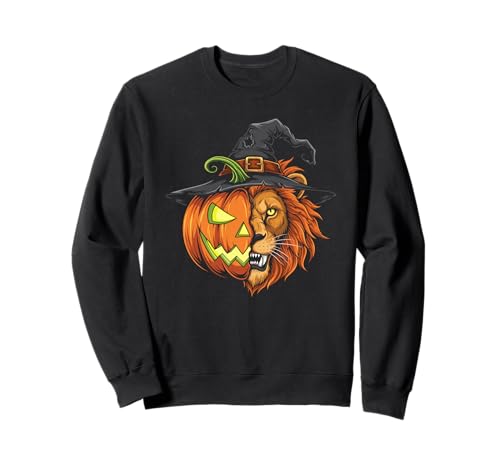 Laterne Löwe Kürbis Jack O Halloween Kinder Herren Damen Sweatshirt Laterne Löwe Kürbis Jack O Halloween Kinder Herren Damen Sweatshirt von Funny Lion Lovers Halloween Pumpkin Outfits