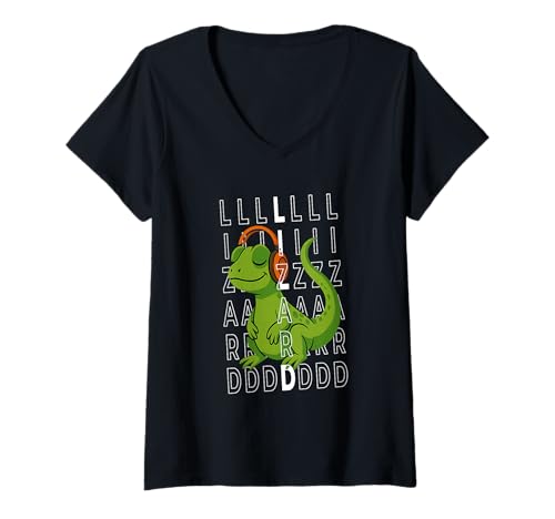 Damen Lizard Repeat Chill Funny Reptile Vibes Zitat T-Shirt mit V-Ausschnitt Damen Lizard Repeat Chill Funny Reptile Vibes Zitat T-Shirt mit V-Ausschnitt von Funny Lizard Mems Gifts & Tees