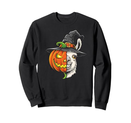 Lama Pumpkin Jack O Laterne Halloween Kinder Herren Damen Sweatshirt von Funny Llama Lovers Halloween Pumpkin Outfits