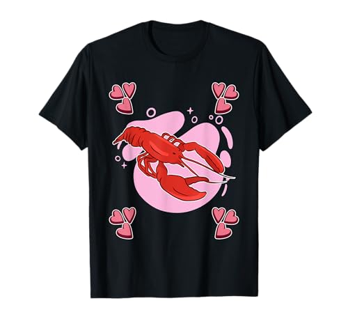Damen Hummer Zeichnung Mädchen Hummer T-Shirt Damen Hummer Zeichnung Mädchen Hummer T-Shirt von Funny Lobster Merch for Girls & Women