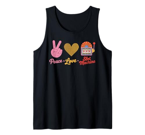 Peace Love Spielautomat 777 Retro Casino Männer Frauen Tank Top Peace Love Spielautomat 777 Retro Casino Männer Frauen Tank Top von Funny Lucky Reel Vibes Co.