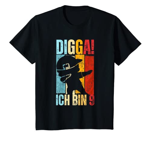 Kinder Children's Digga! Ich bin 9 9th Birthday 9 Years Nine Humor T-Shirt Kinder Children's Digga! Ich bin 9 9th Birthday 9 Years Nine Humor T-Shirt von Funny Lustig Cool Ich bin 9 Jungs Mädchen Kinder