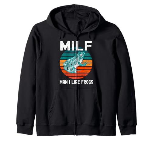 Milf Man I Like Frogs Lustiger Frosch Amphibien Papa Witz Kapuzenjacke Milf Man I Like Frogs Lustiger Frosch Amphibien Papa Witz Kapuzenjacke von Funny MILF Man I Like Frogs Love Froggy Dad Jokes