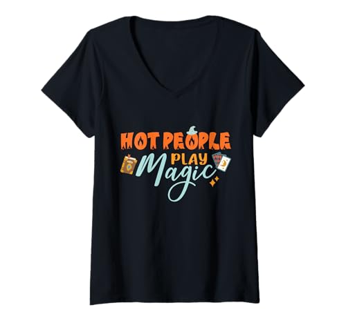 Damen Heiße Leute Spielen Magie Lustige Zaubertricks von Illusionsmagiern T-Shirt mit V-Ausschnitt Damen Heiße Leute Spielen Magie Lustige Zaubertricks von Illusionsmagiern T-Shirt mit V-Ausschnitt von Funny Magic Performer Apparel