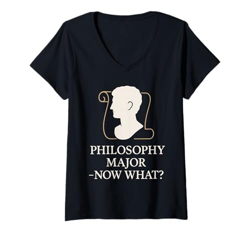Damen Philosophie Student Existential Overthinking Cogito Ergo Sum T-Shirt mit V-Ausschnitt Damen Philosophie Student Existential Overthinking Cogito Ergo Sum T-Shirt mit V-Ausschnitt von Funny Major Jokes Academic Humor Liberal Arts Club