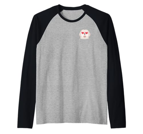 Coole maltesische Kunst für Männer Frauen Hund in einer Tasche Hundetrainer Raglan von Funny Maltese Gift Dog Lover