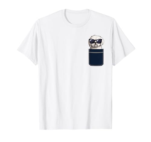 Coole maltesische Kunst für Männer Frauen Hund in einer Tasche Hundetrainer T-Shirt von Funny Maltese Gift Dog Lover