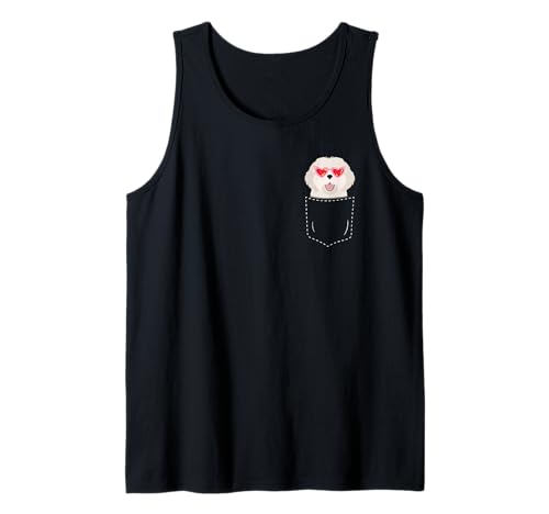 Coole maltesische Kunst für Männer Frauen Hund in einer Tasche Hundetrainer Tank Top von Funny Maltese Gift Dog Lover