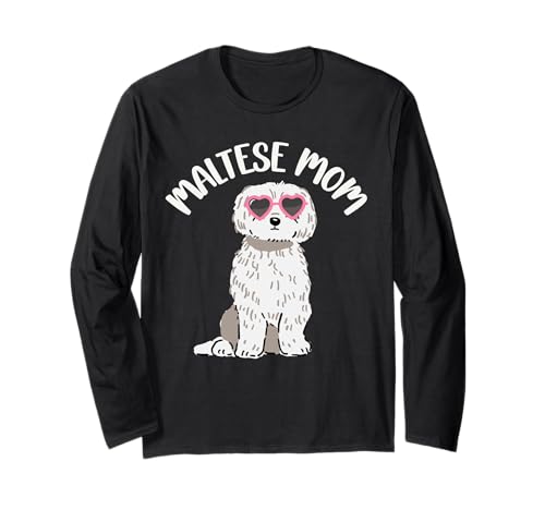 Coole maltesische Mutter für Frauen Mädchen Hundefriseur Hundeliebhaber Besitzer Langarmshirt von Funny Maltese Gift Dog Lover