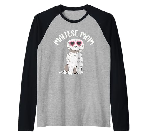 Coole maltesische Mutter für Frauen Mädchen Hundefriseur Hundeliebhaber Besitzer Raglan von Funny Maltese Gift Dog Lover