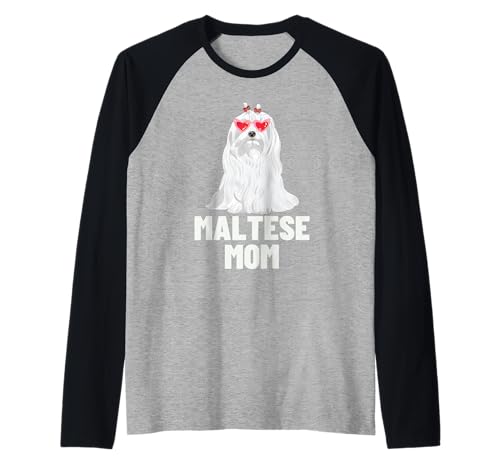 Coole maltesische Mutter für Frauen Mädchen Hundefriseur Hundeliebhaber Besitzer Raglan von Funny Maltese Gift Dog Lover