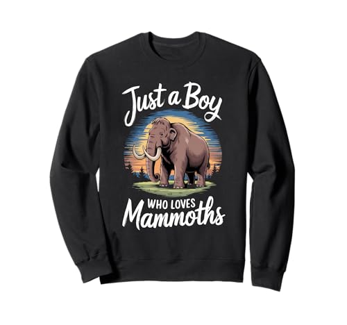 Just A Boy Who Loves Mammoths Ice Animal Fan Kids Mammut Sweatshirt Just A Boy Who Loves Mammoths Ice Animal Fan Kids Mammut Sweatshirt von Funny Mammoth Lover Clothing
