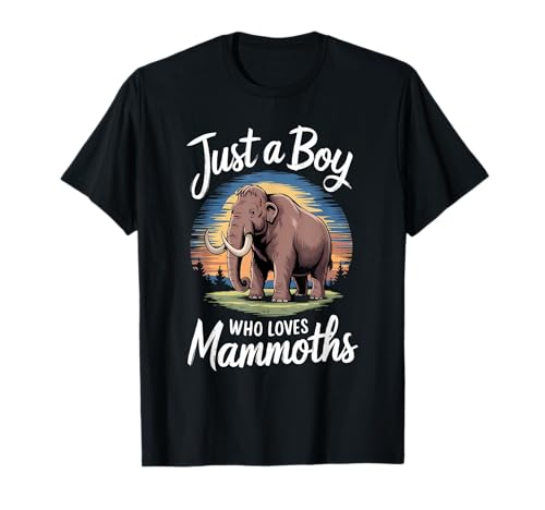 Just A Boy Who Loves Mammoths Ice Animal Fan Kids Mammut T-Shirt Just A Boy Who Loves Mammoths Ice Animal Fan Kids Mammut T-Shirt von Funny Mammoth Lover Clothing