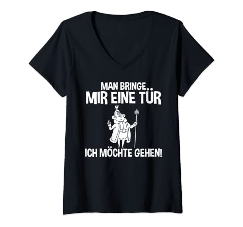 Damen Lustiges - Man bringe mir eine Tür - Ich möchte gehen T-Shirt mit V-Ausschnitt Damen Lustiges - Man bringe mir eine Tür - Ich möchte gehen T-Shirt mit V-Ausschnitt von Funny Man bringe mir eine Tür - Ich möchte gehen!