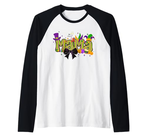 Fasching Mama Kokette Schleife Karneval Party Festival Mutter Raglan Fasching Mama Kokette Schleife Karneval Party Festival Mutter Raglan von Funny Mardi Gras Coquette Bow Carnival Party